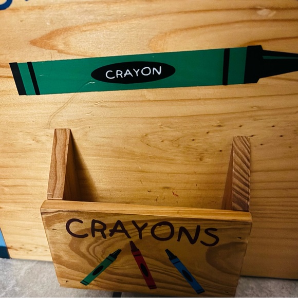 Vintage Wooden Coloring Book and Crayon Holder - Picture 6 of 6